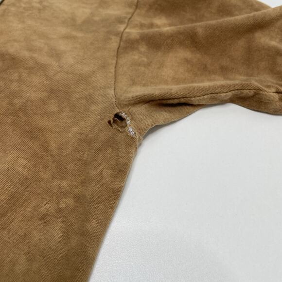 Thrashed Y2K Wolf T Shirt Streetwear Mens L Faded Acid Wash Indian Brown Holes - Picture 9 of 11